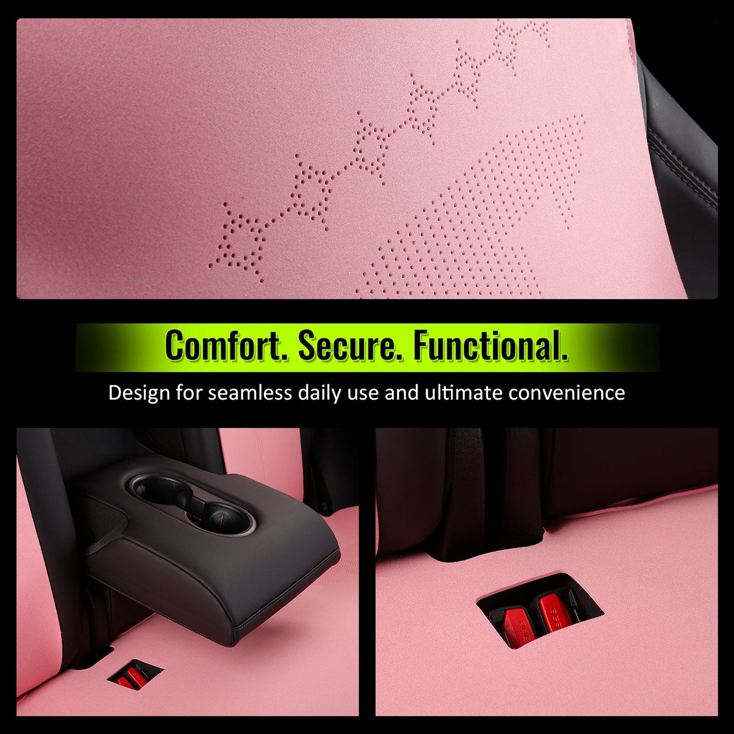 2020-2024 Tesla Model Y Seat Covers Cushions V2 Suede Leather