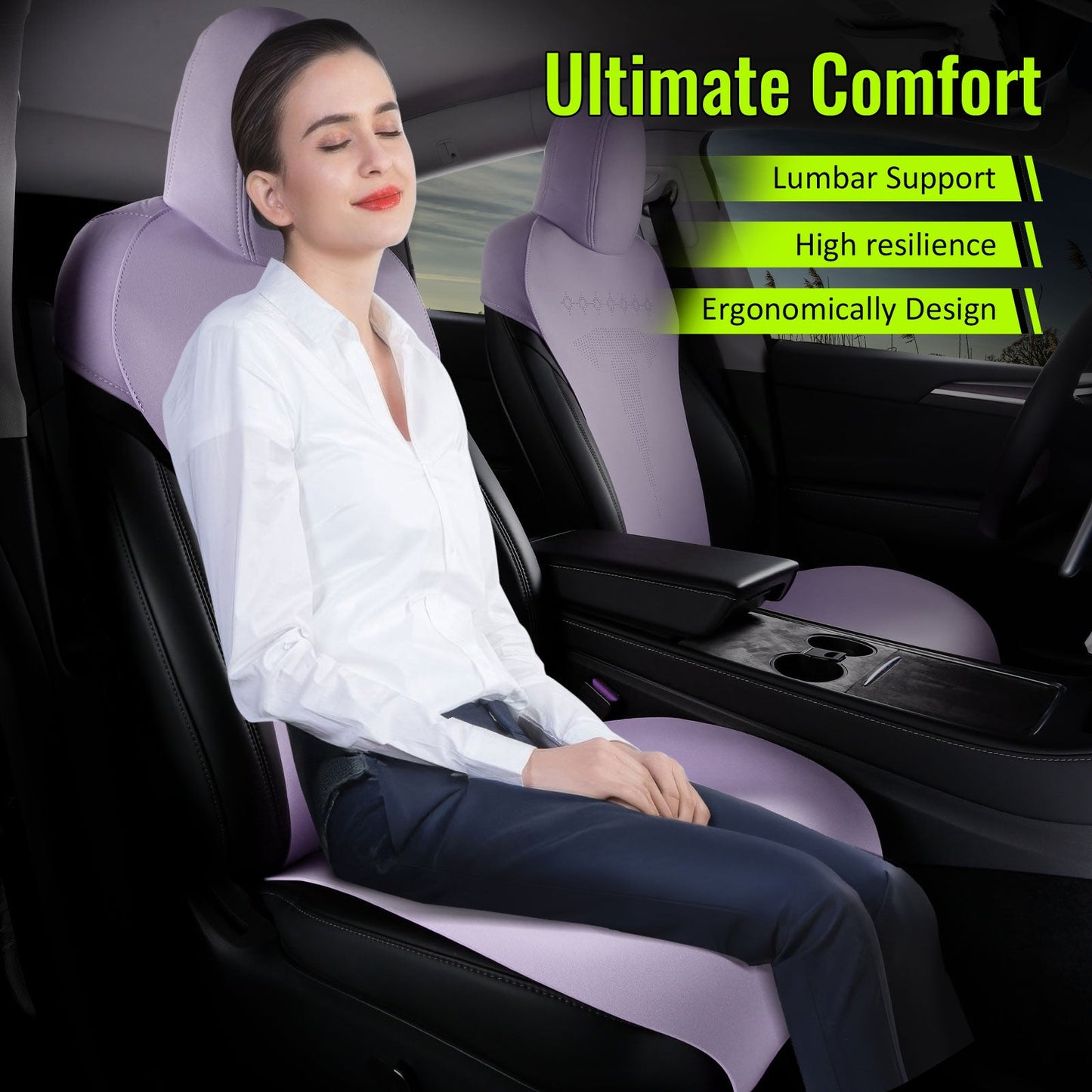 2020-2024 Tesla Model Y Seat Covers Cushions V2 Suede Leather