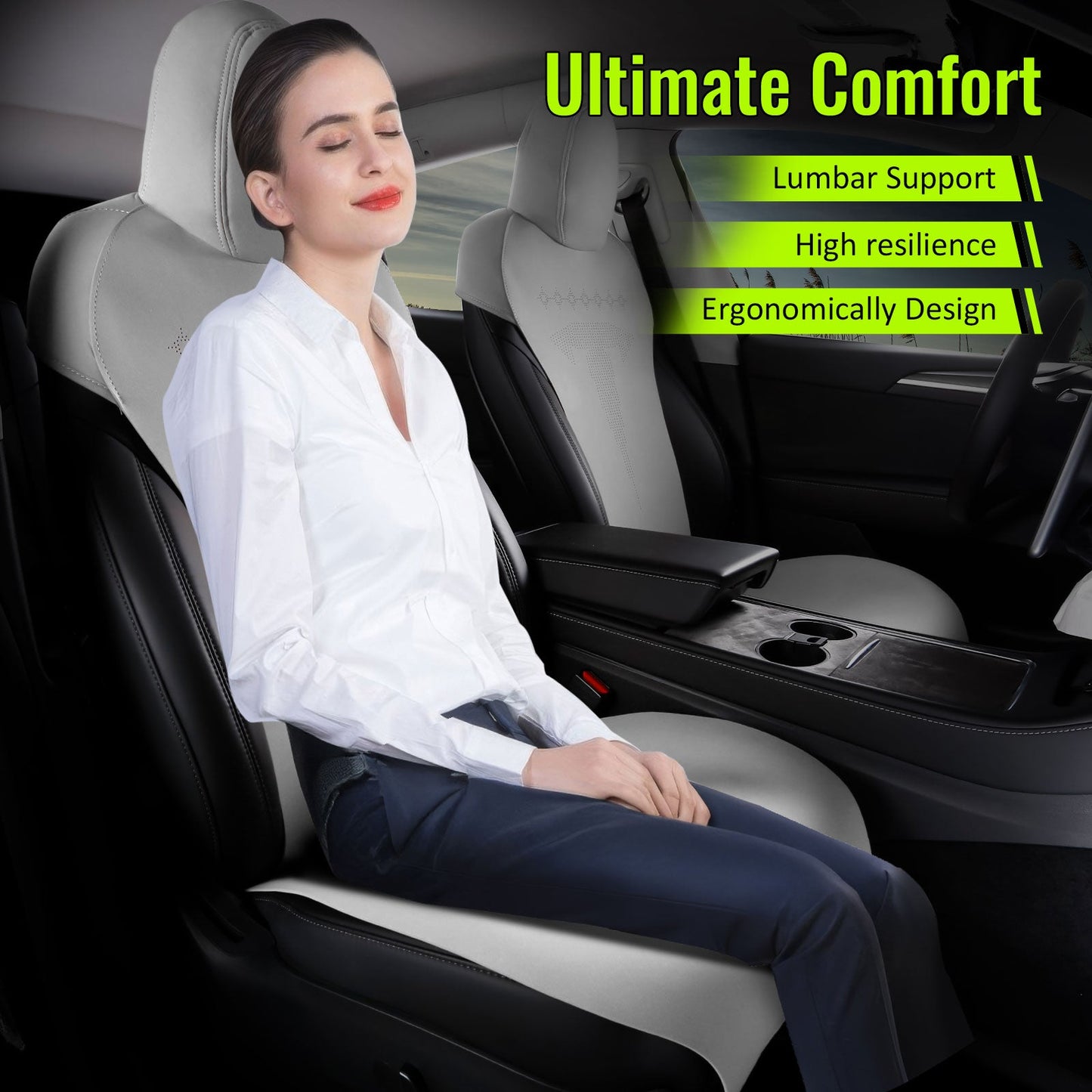 2020-2024 Tesla Model Y Seat Covers Cushions V2 Suede Leather