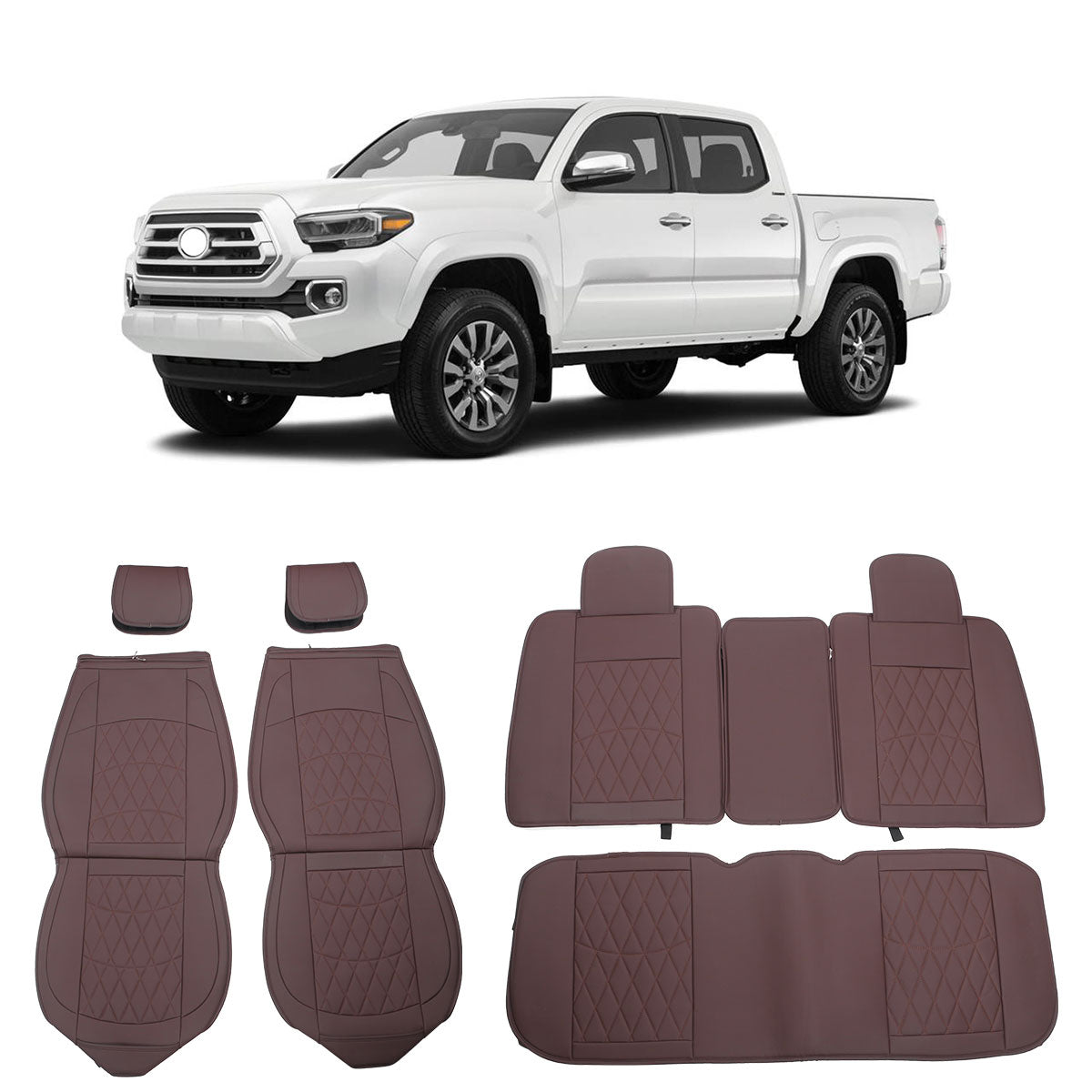 2005-2023 Toyota Tacoma Pickup 5 Seats Seat Covers PU Leather