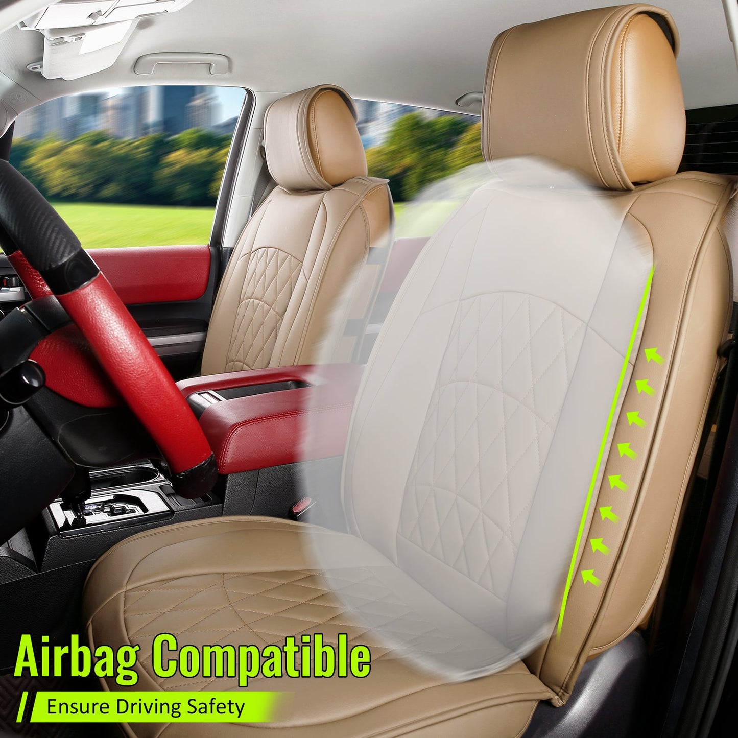 2008-2023 Toyota Tundra Pickup 5-Seat Seat Covers PU Leather