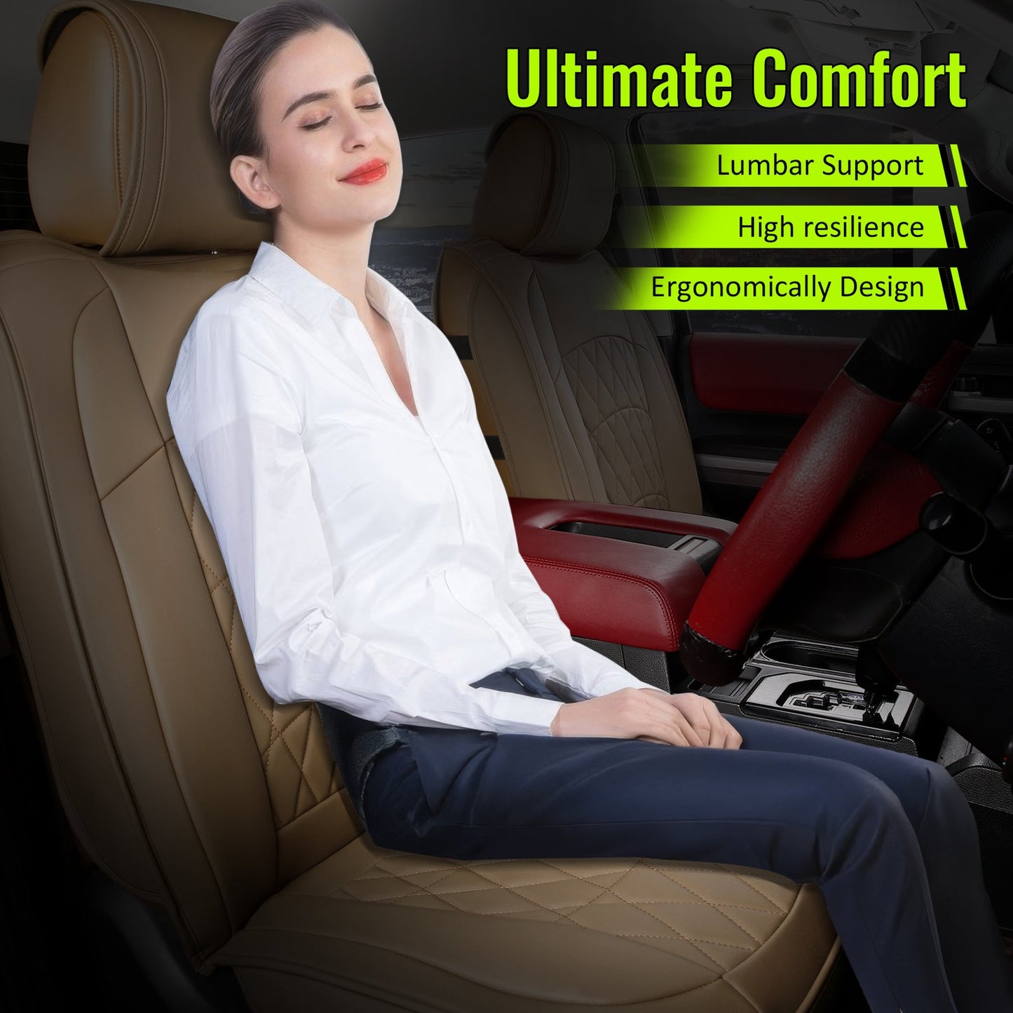 2008-2023 Toyota Tundra Pickup 5-Seat Seat Covers PU Leather
