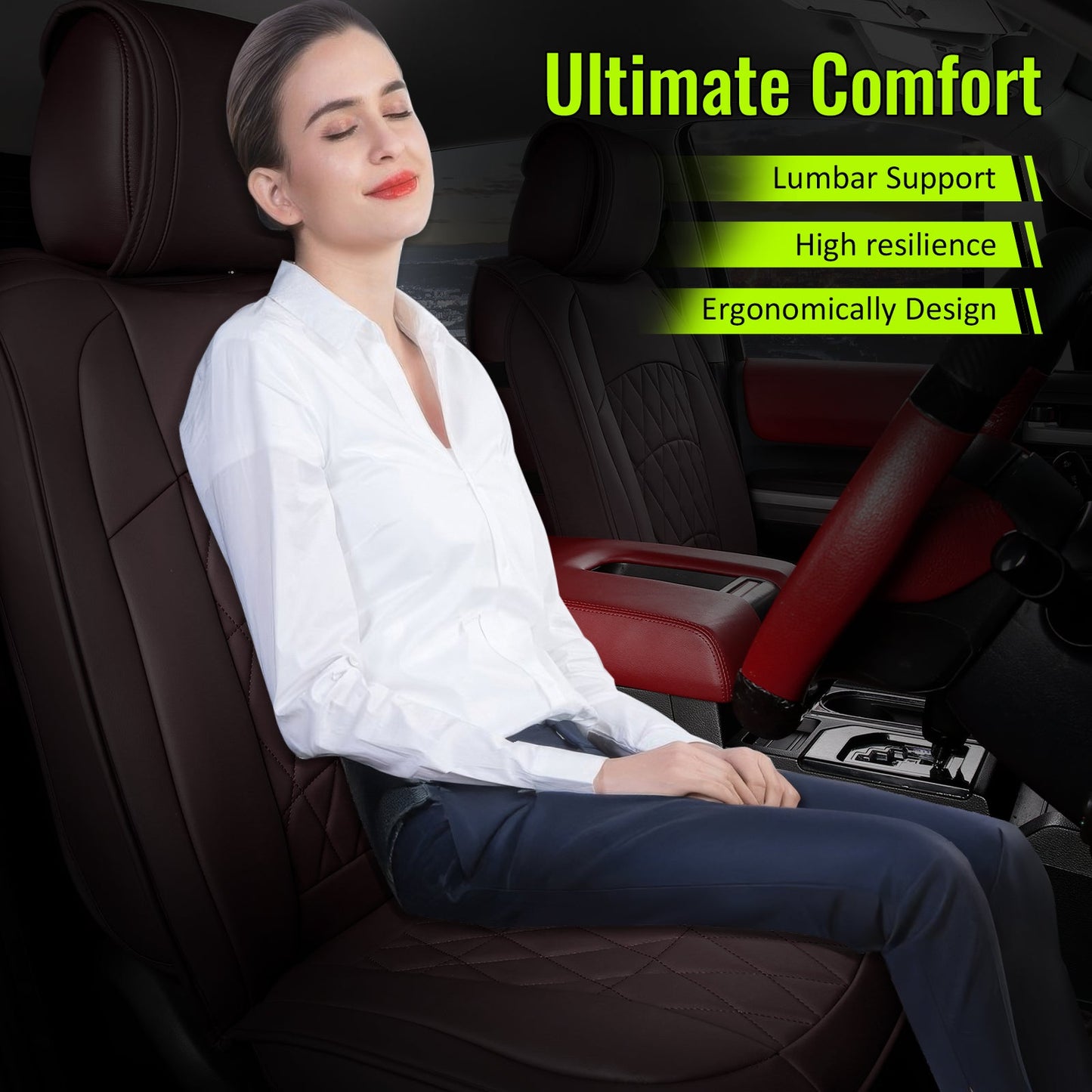 2008-2023 Toyota Tundra Pickup 5-Seat Seat Covers PU Leather