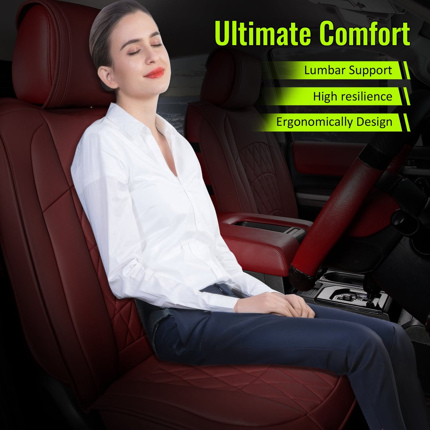 2008-2023 Toyota Tundra Pickup 5-Seat Seat Covers PU Leather