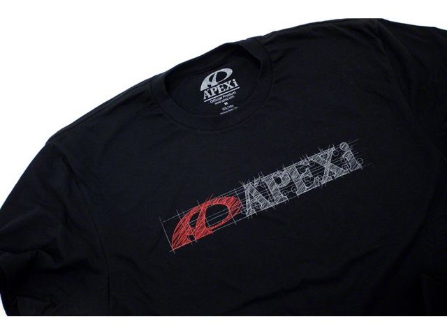 APEXi APEX Blueprint Sketch Tee - Black Large *Discontinued