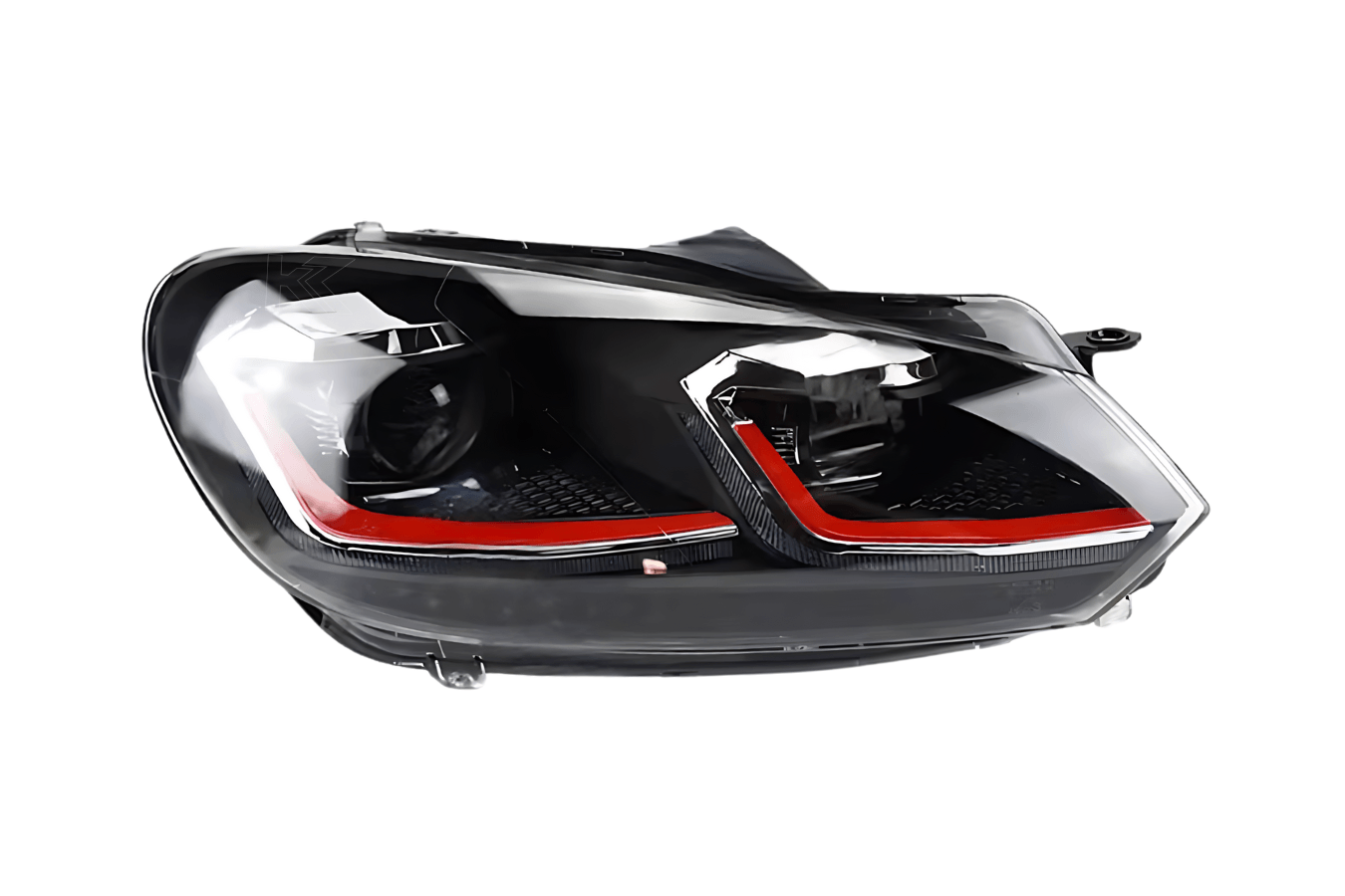 Volkswagen Golf MK6 Red, Silver, and Black Projector with Dynamic Signal LED Headlights (2009 - 2013)