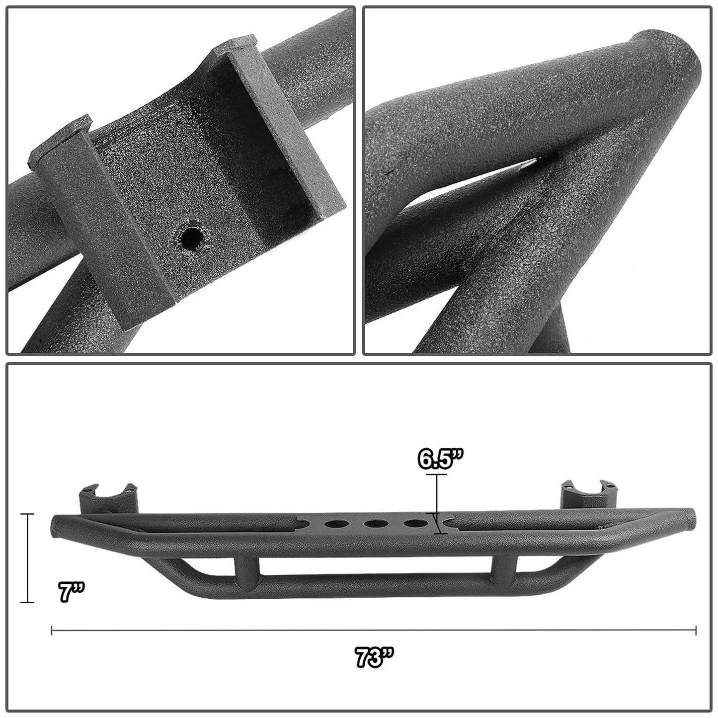 2007-2016 Jeep Wrangler JK 4DR Power Coated Black Nerf Bars