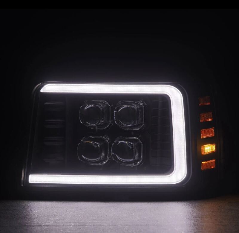 AlphaRex 92-96 Ford F-Series/Bronco NOVA-Series LED Proj Headlight Bk w/Actv Light SeqSig & SBDRL 880299 *Discontinued