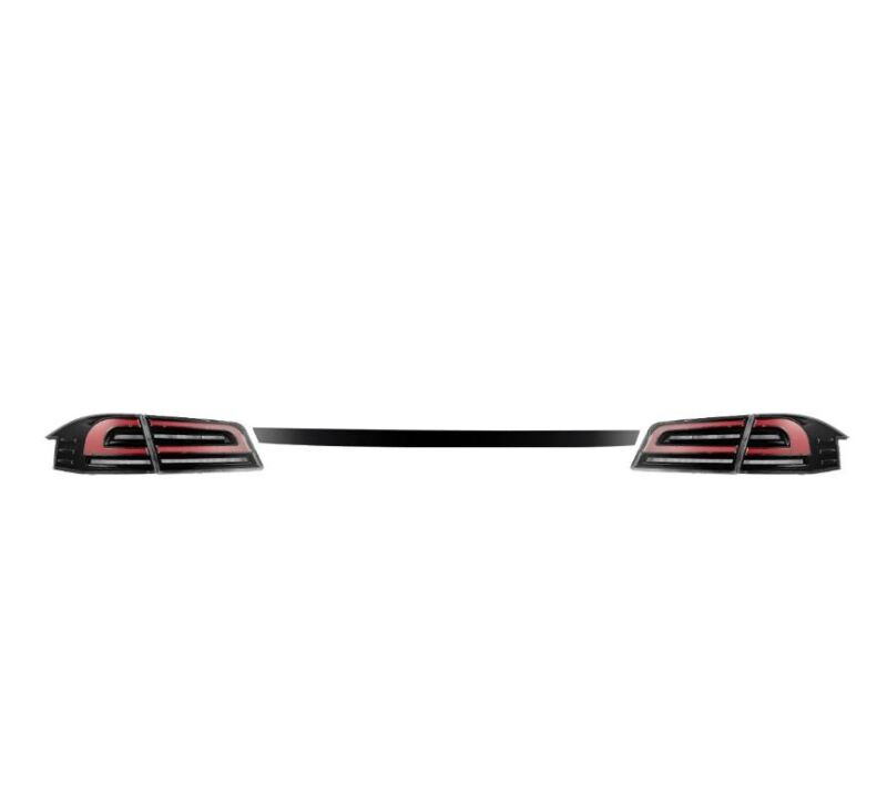 AlphaRex 12-21 Tesla Model S LUXX-Series LED Tail Lights - Black/Red 601130 *Discontinued