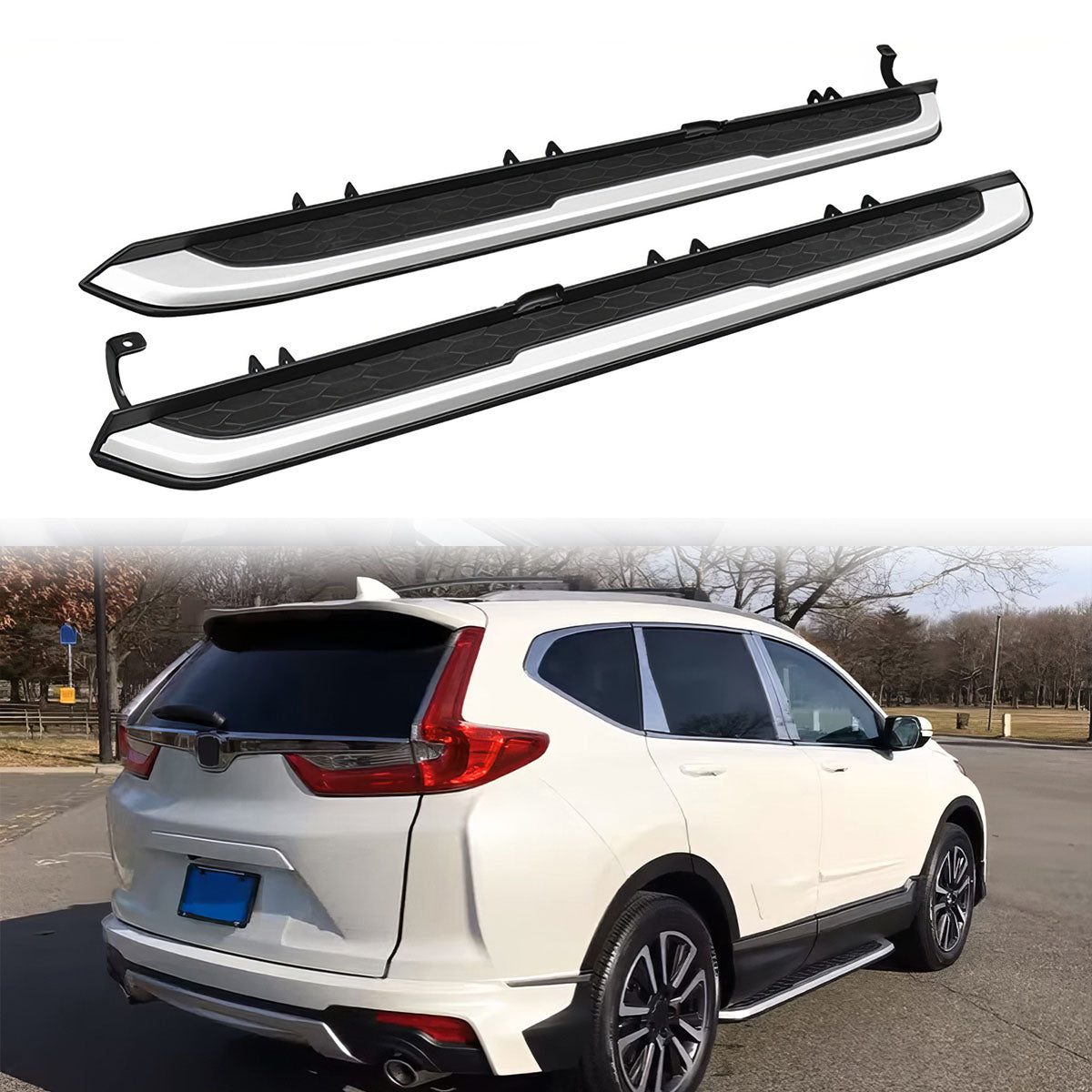 2017-2022 Honda CRV CR-V OE Style Silver Side Running Board Aluminum