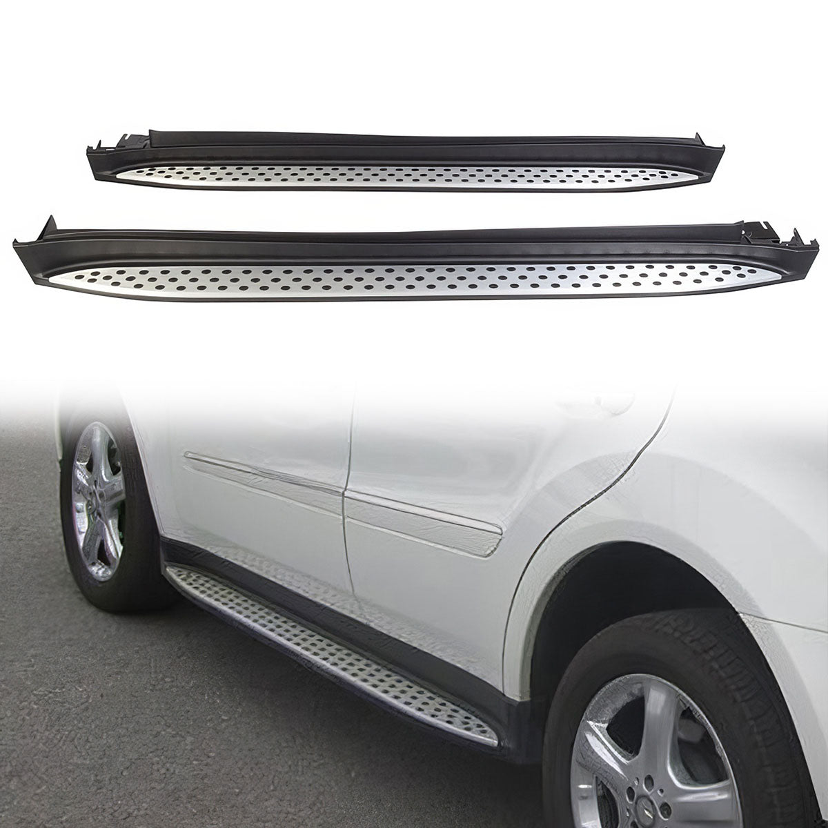 2006-2011 Benz W164 ML320 ML350 ML550 OE Silver Running Board Aluminum