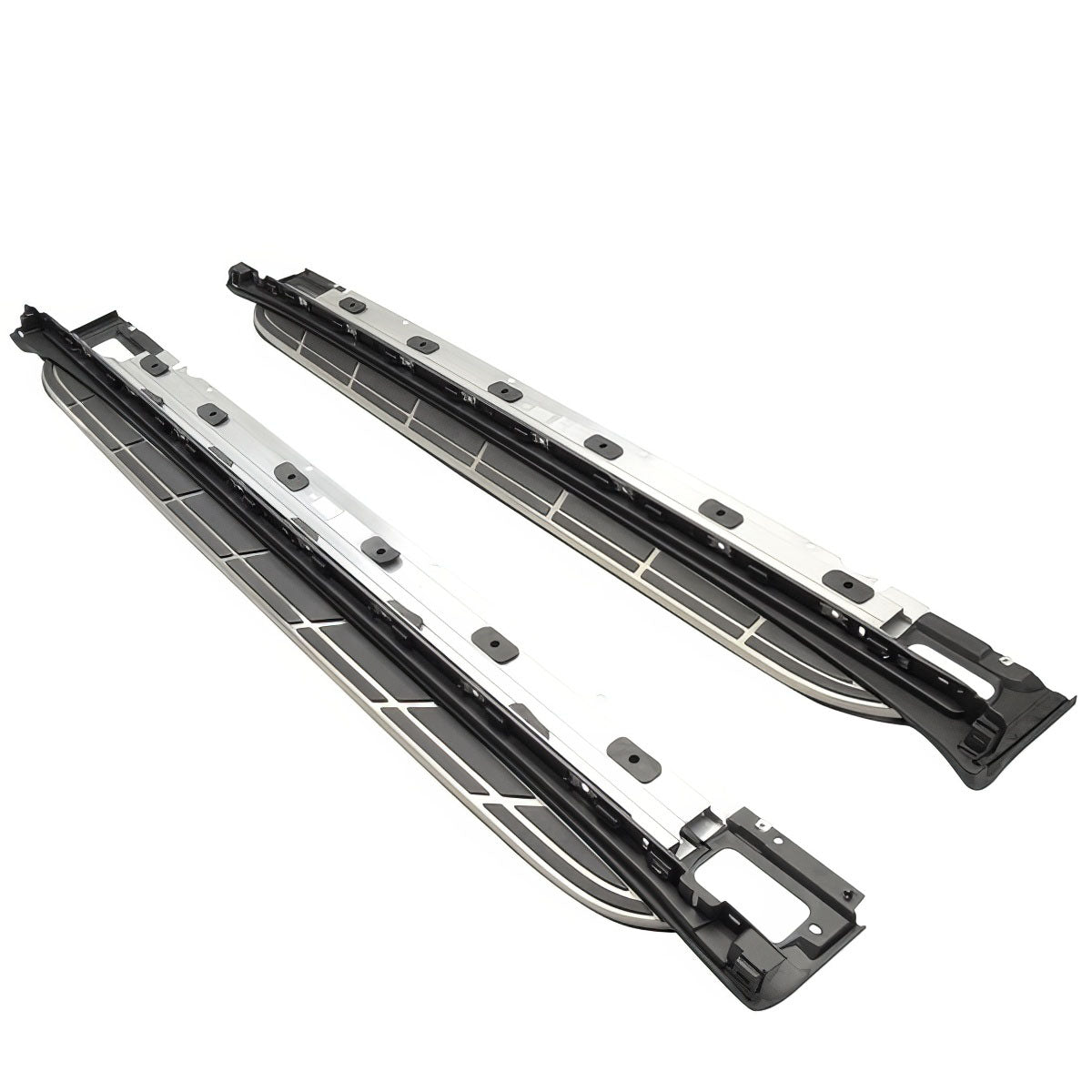 2011-2018 Porsche Cayenne OE Black Silver Side Running Boards Aluminum