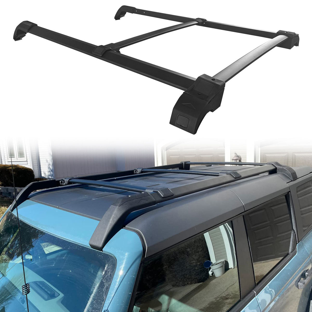 2021-2025 Ford Bronco Top Roof Rack Rails Cross Bars Aluminum