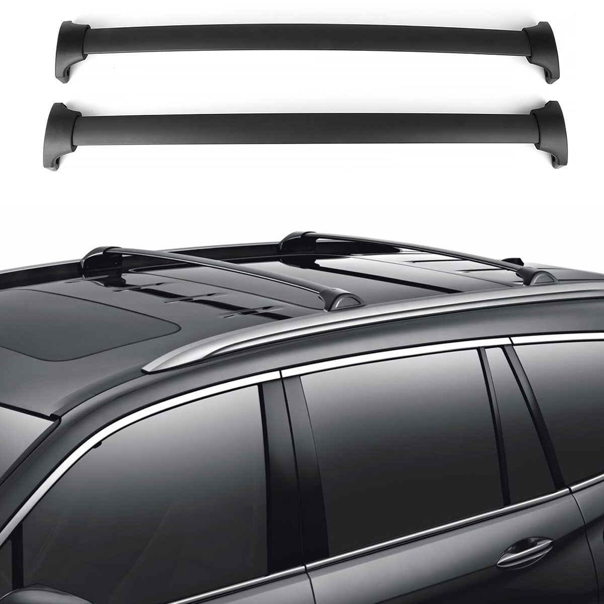 2016-2022 Honda Pilot OE Style Black Roof Rack Cross Bar Aluminum