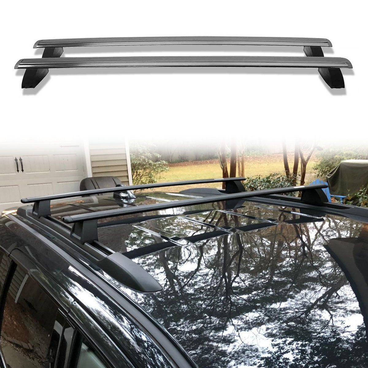 2011-2022 Jeep Grand Cherokee OE Black Roof Rack Cross Bar Aluminum