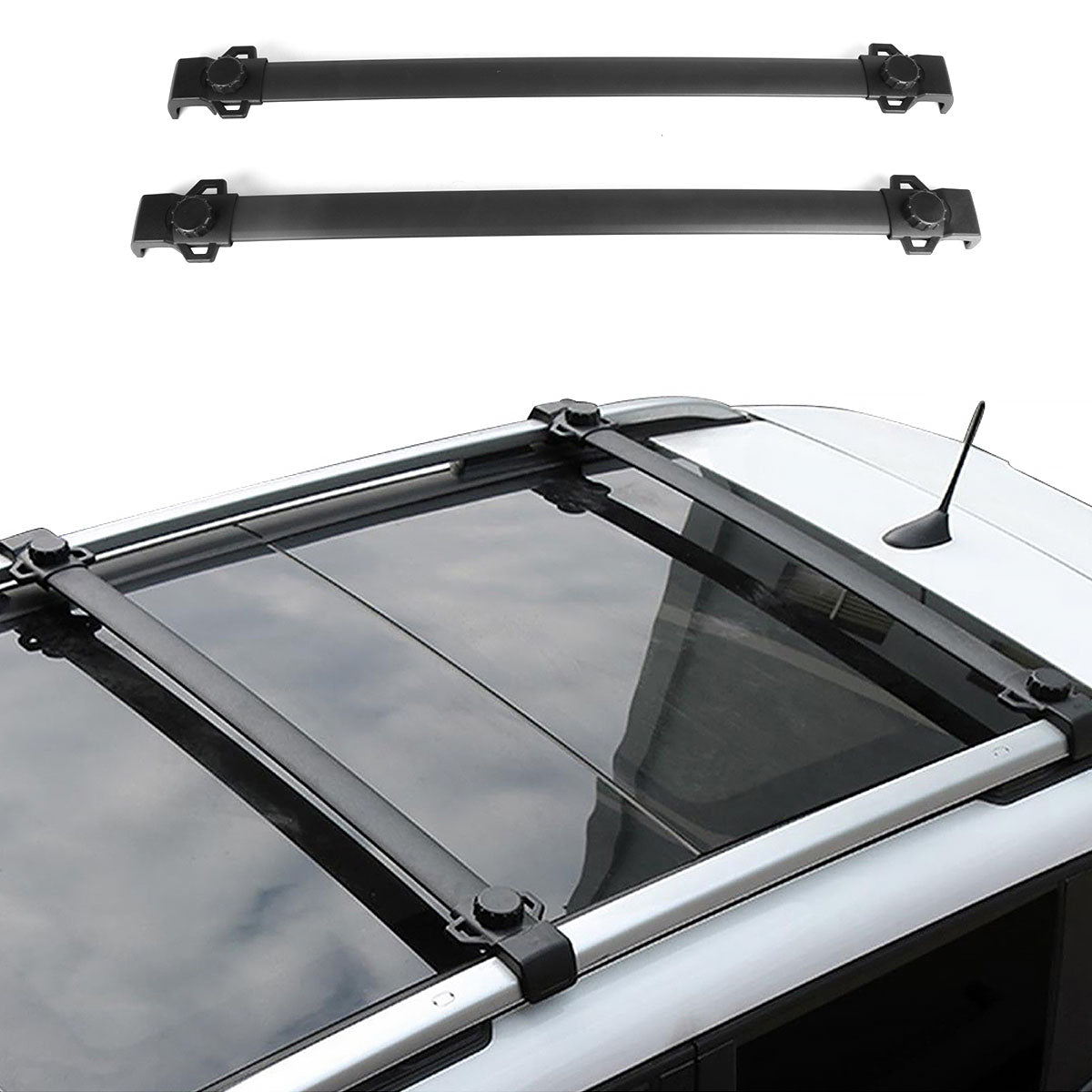 2014-2023 Jeep Renegade OE Black Top Roof Rack Cross Bar Aluminum