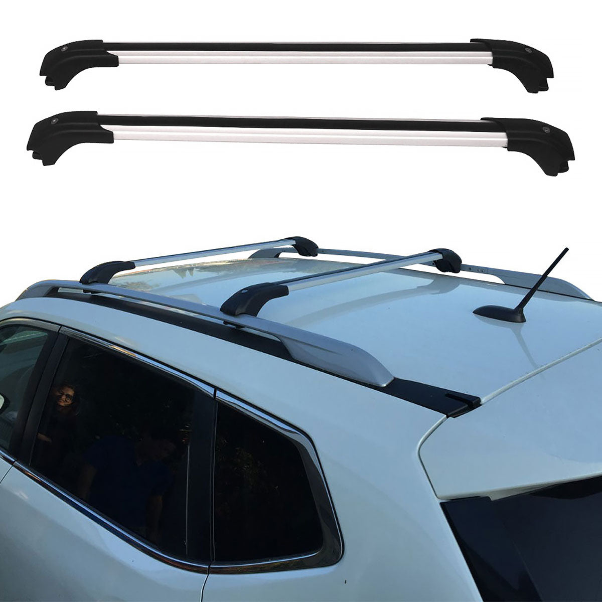 2014-2020 Nissan Rogue OE Luxury Black Roof Rack Cross Bar Aluminum