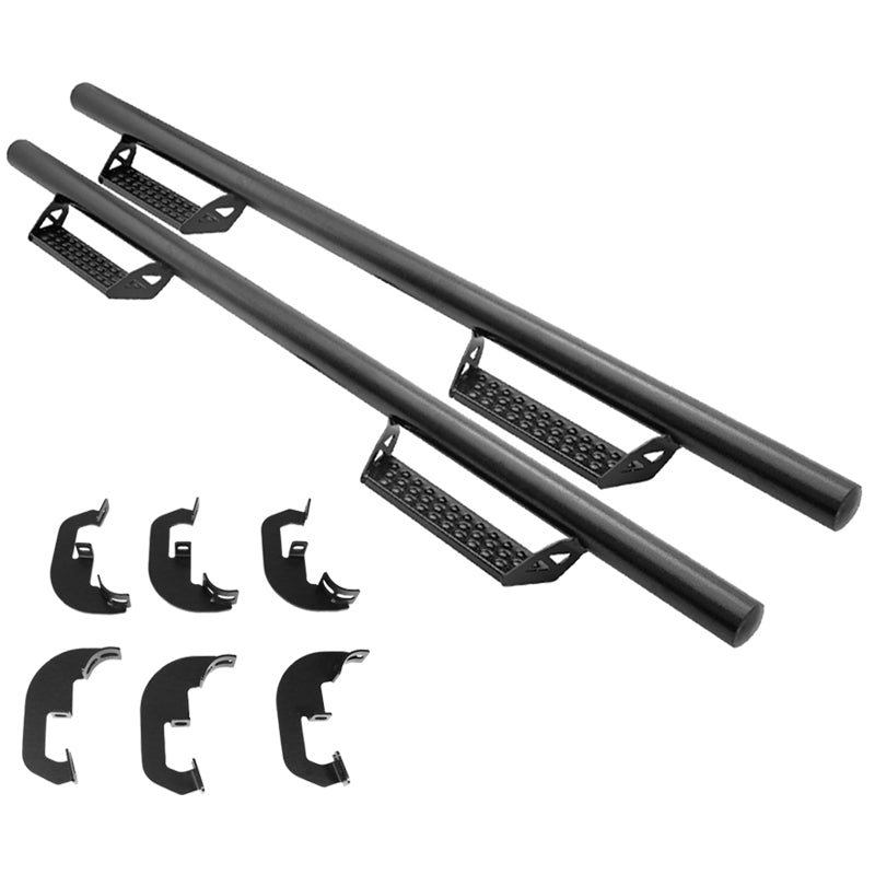 2007-2018 Chevy Silverado Crew Cab BCT Style Black Running Boards