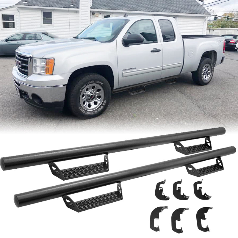 2007-2018 Chevy Silverado Extended Cab BCT Style Black Running Boards