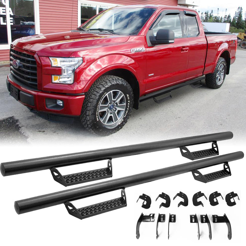 2015-2022 Ford F-150 Super Cab BCT Style Black Running Board Side Step