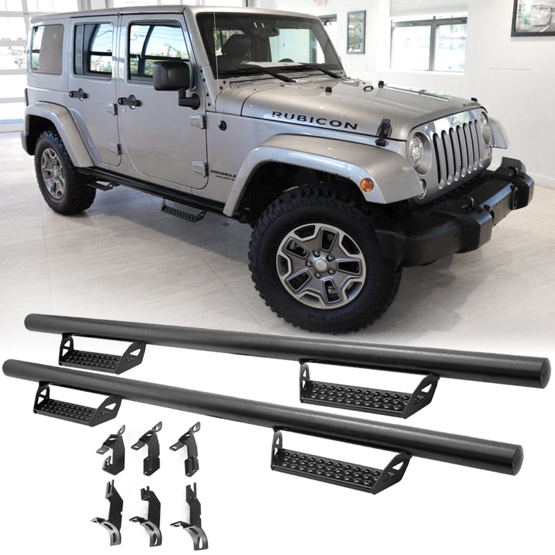 2007-2018 Jeep Wrangler 4Dr BCT Style Black Running Boards Side Steps