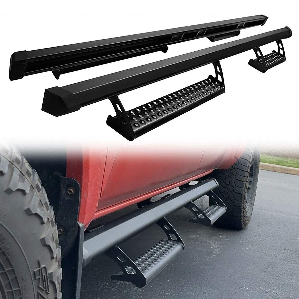 2005-2022 Toyota Tacoma Access Cab OE Style Black Running Boards Steel