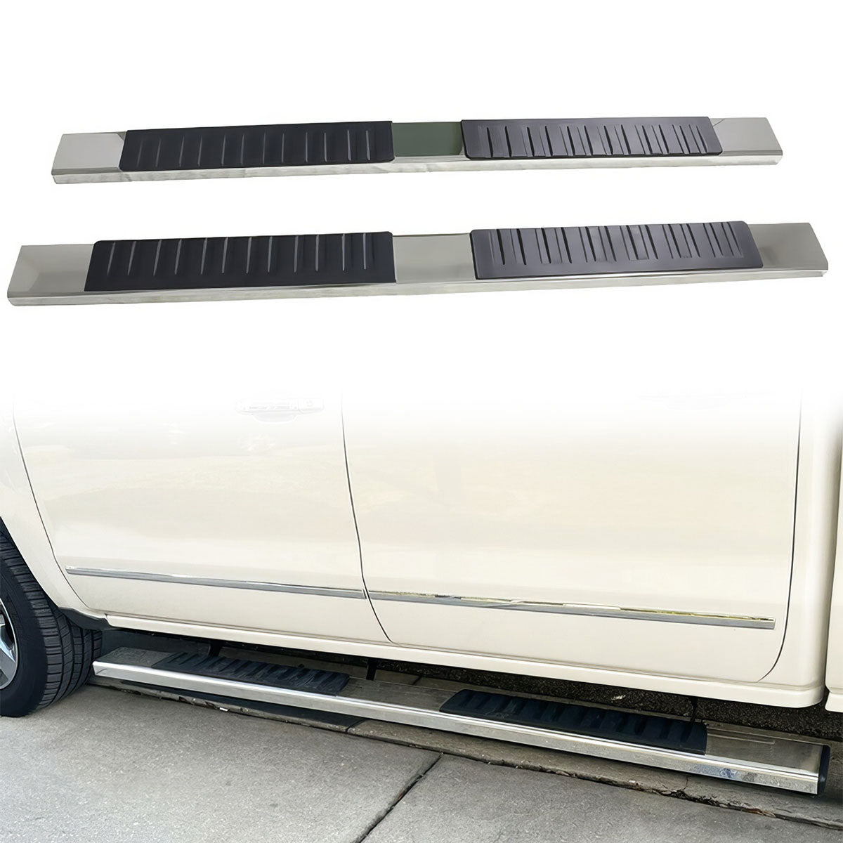 2007-2018 Chevy Silverado 1500 Crew Cab OE Side Running Board Steel