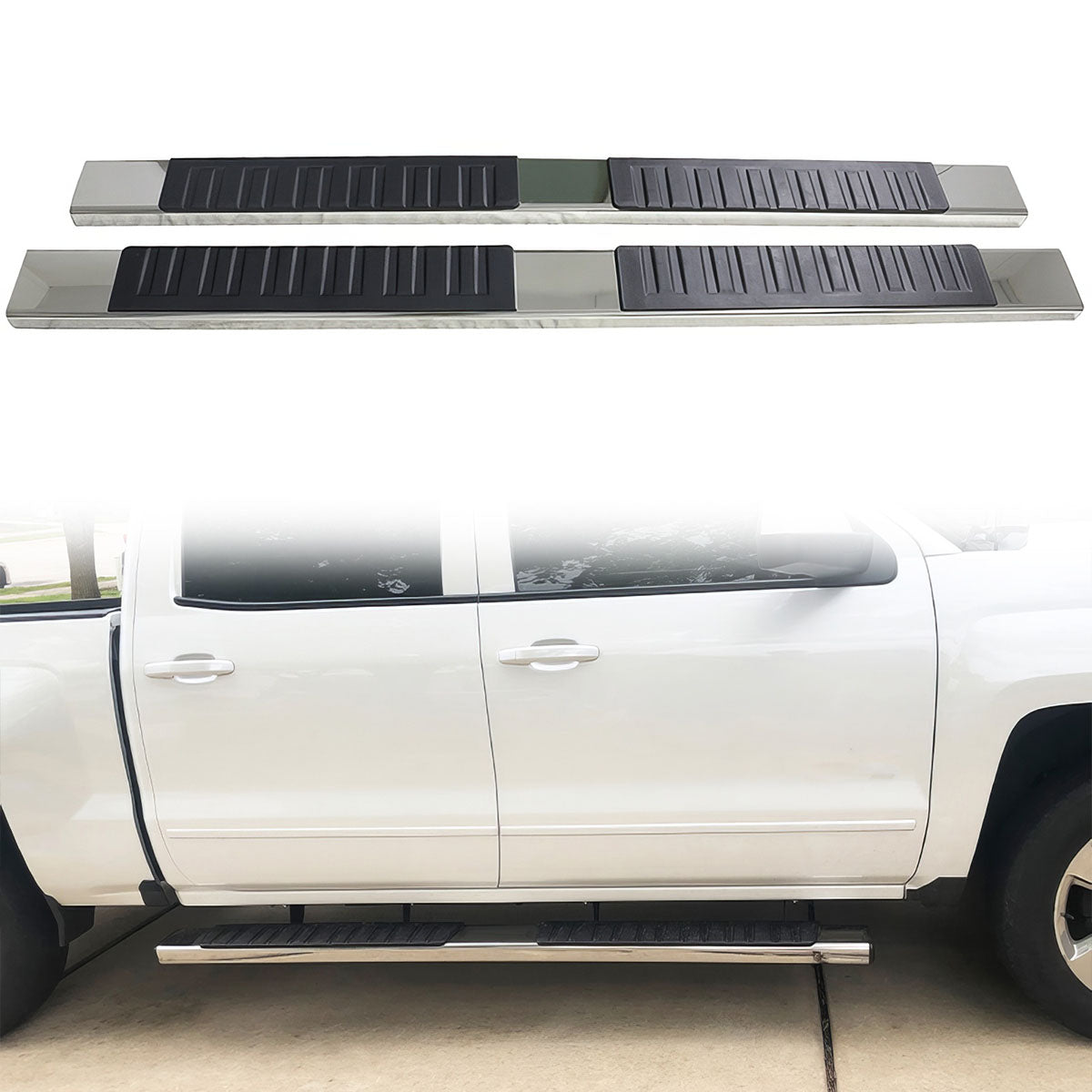 2007-2018 Chevy Silverado 1500 Crew Cab OE Side Running Board Steel