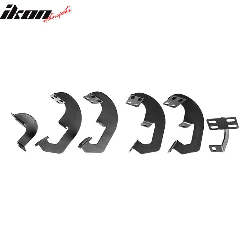 2007-2018 Chevy Silverado GMC Sierra IKON V1 Black Running Board Steel