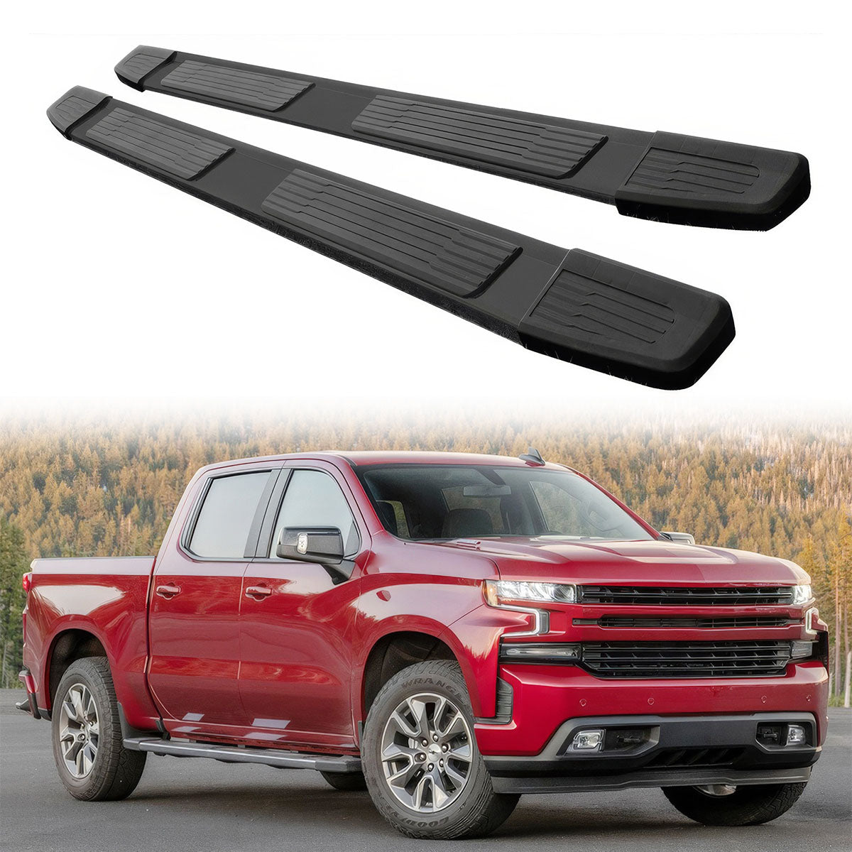 2019-2024 Chevy Silverado Sierra 1500 OE S6 Style Black Running Boards