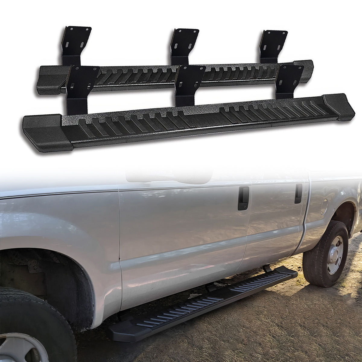 1999-2016 Ford F-250 Super Duty V Type Running Boards Stainless Steel