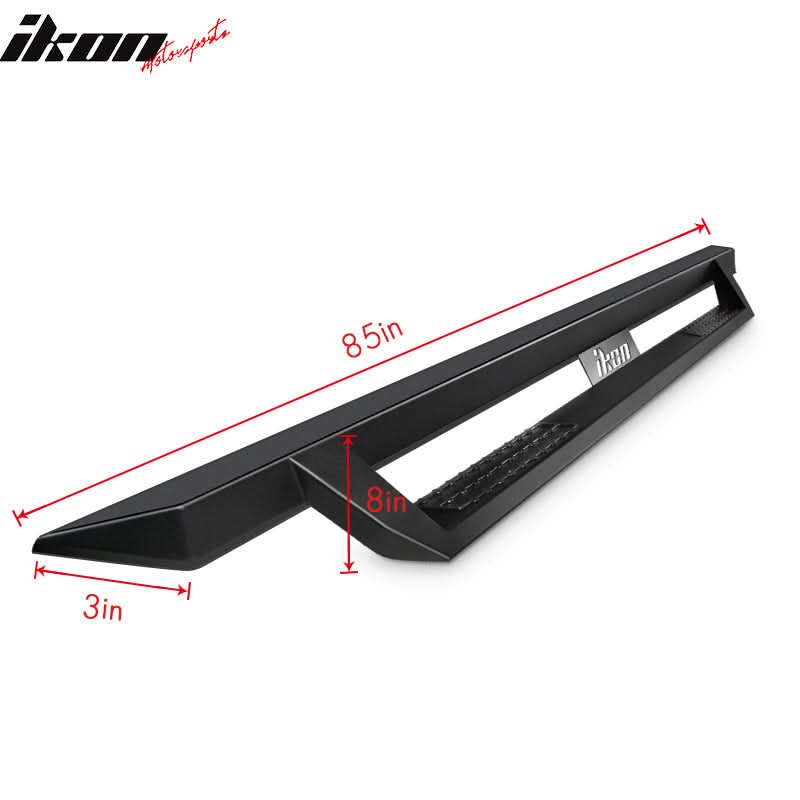 2007-2021 Toyota Tundra Crew Max IKON V1 Black Running Boards Steel