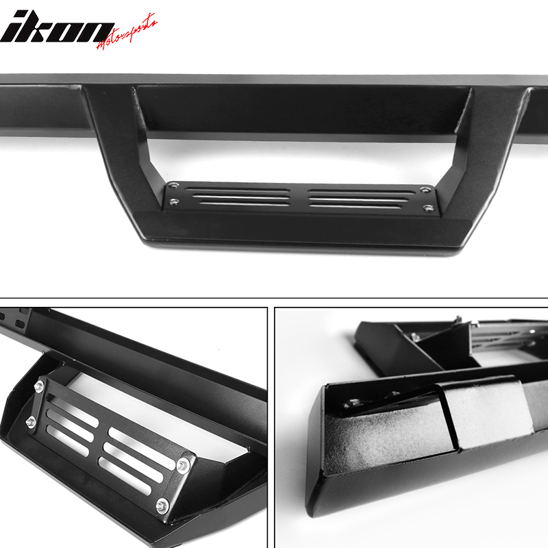 1999-2016 Ford F-250 Superduty IKON V2 Black Running Board Solid Steel