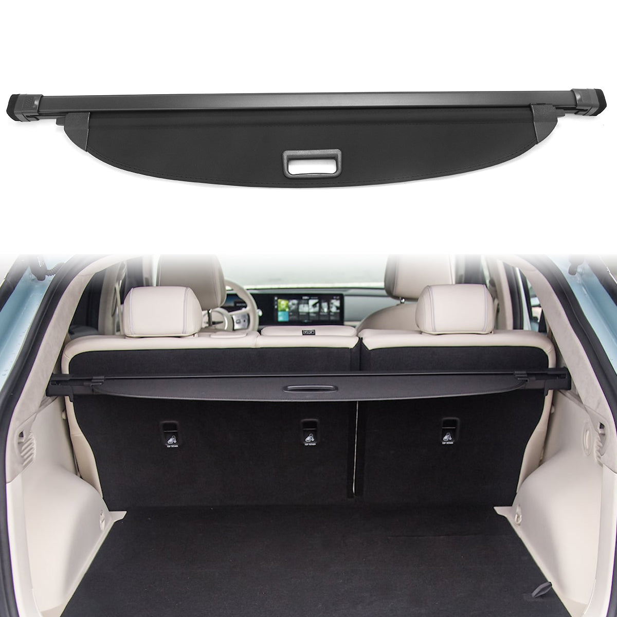 2023-2024 Genesis GV60 Cargo Cover Black Retractable Rear Trunk Shield