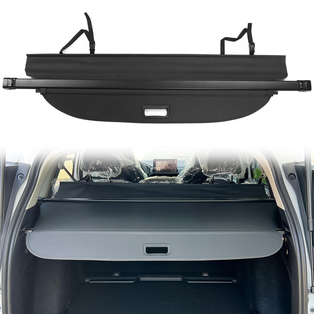 2023-2025 Honda CR-V 4-Door Black Trunk Cargo Cover PVC Aluminum Rod