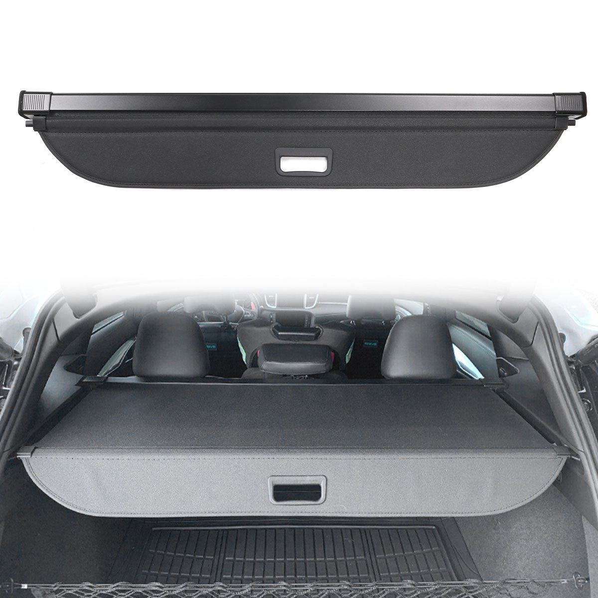 2019-2025 INFINITI QX50 4DR Black Trunk Cargo Cover PVC Aluminum Rod