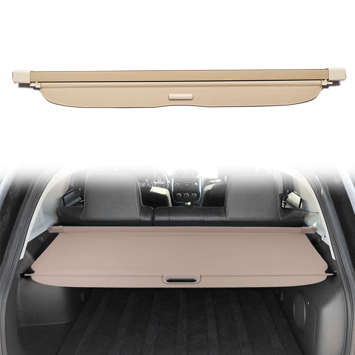 2007-2017 Jeep Compass Patriot Tonneau Cargo Cover Retractable Shade