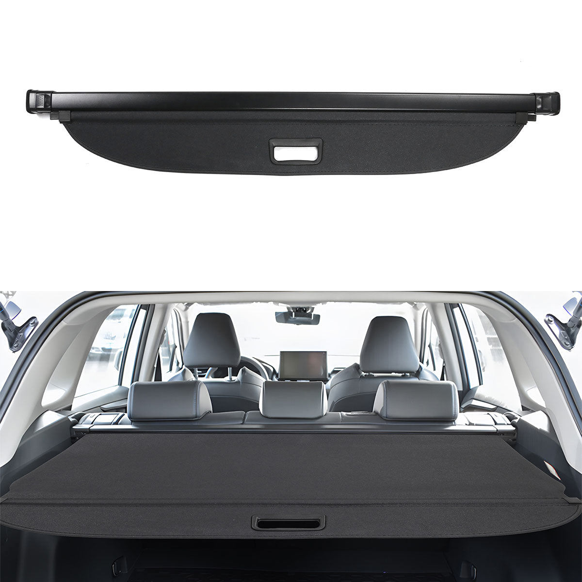 2022-2024 Toyota Corolla Cross Black Rear Cargo Cover PVC Aluminum Rod
