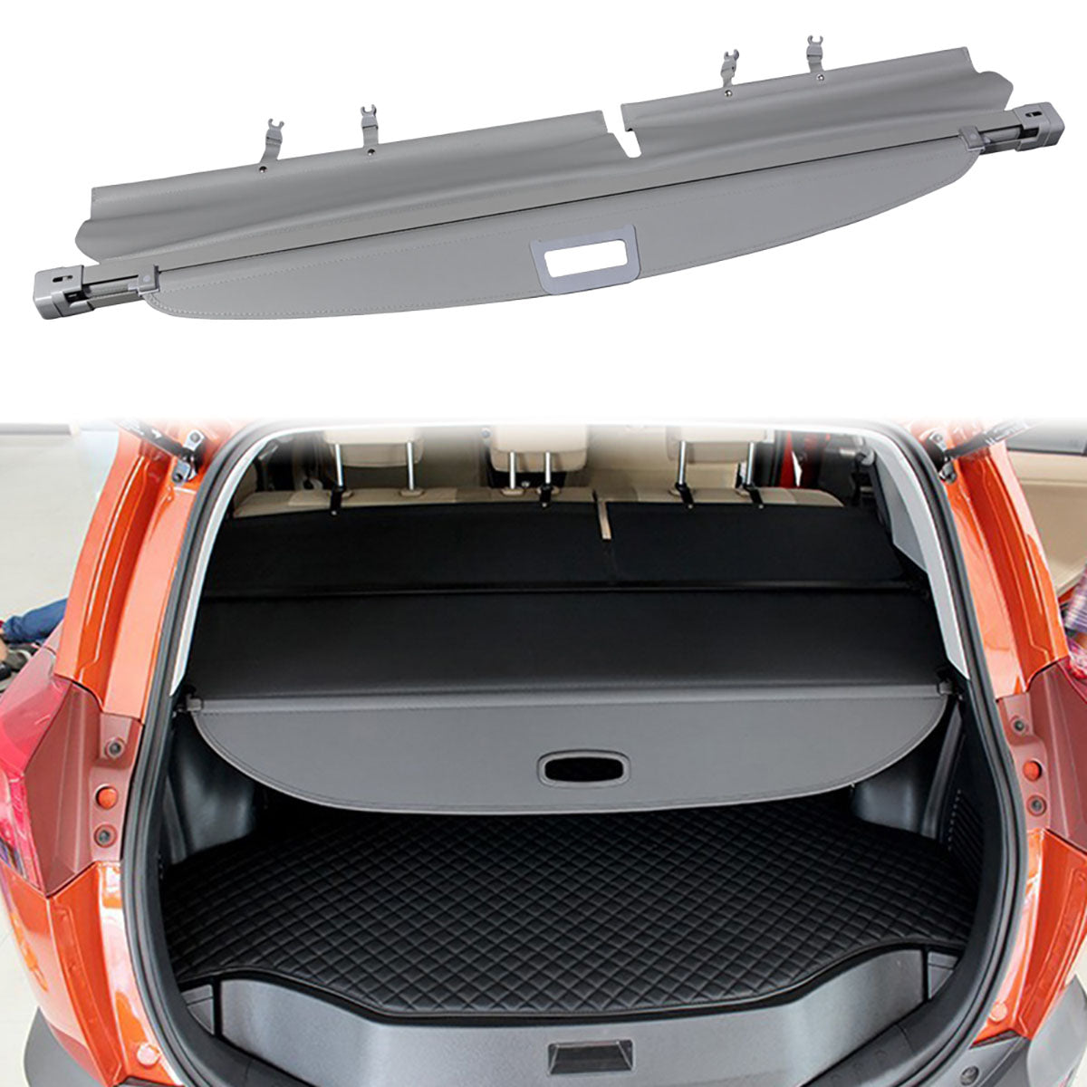 2006-2012 Toyota RAV4 OE Style Rear Cargo Cover Vinly Aluminum Rod