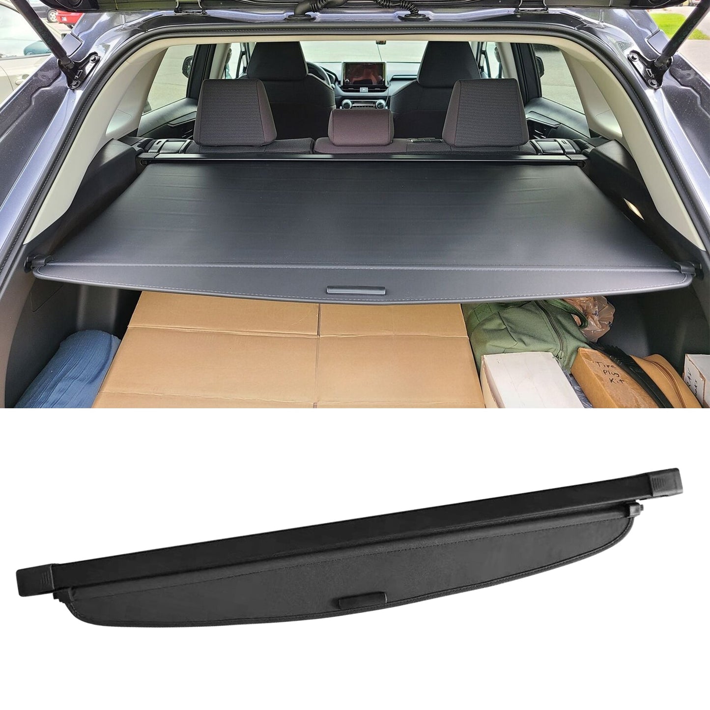 2019-2024 Toyota RAV4 & RAV4 Prime Black Cargo Cover Vinly Aluminum