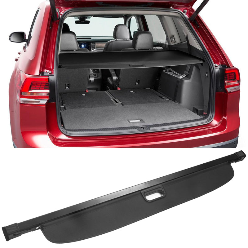 2018-2023 Volkswagen Atlas 4DR Black Rear Cargo Cover PVC Aluminum Rod