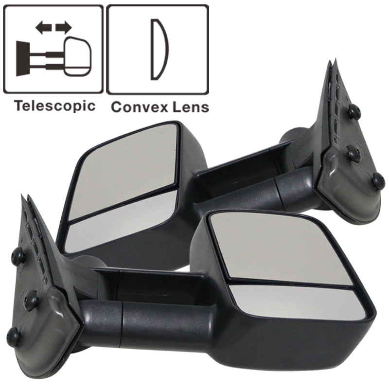 2007-2014 Silverado GMC Sierra Side Towing Mirrors Manual Non-Heated