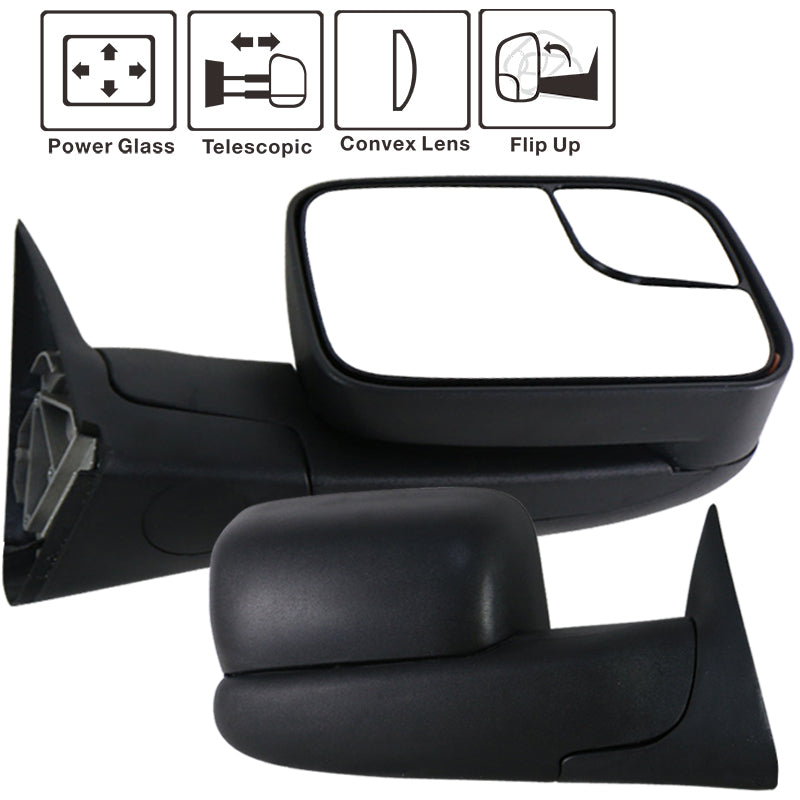1994-2002Â Ram 1500 2500 3500 Towing Side View Tow Mirrors Power 2PC