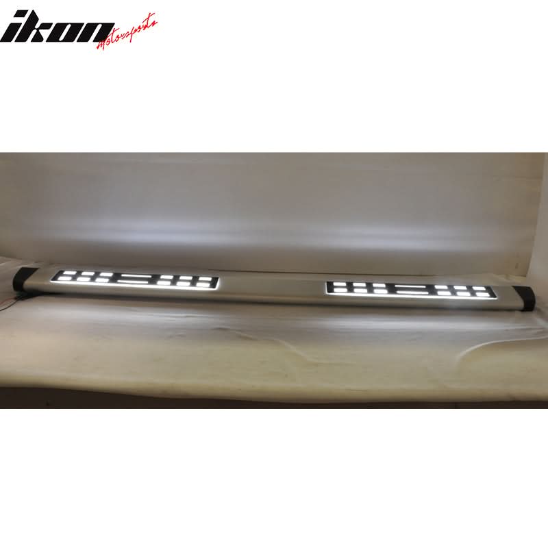 Fits 07-14 Sierra Double Cab Running Board White LED + Bracket
