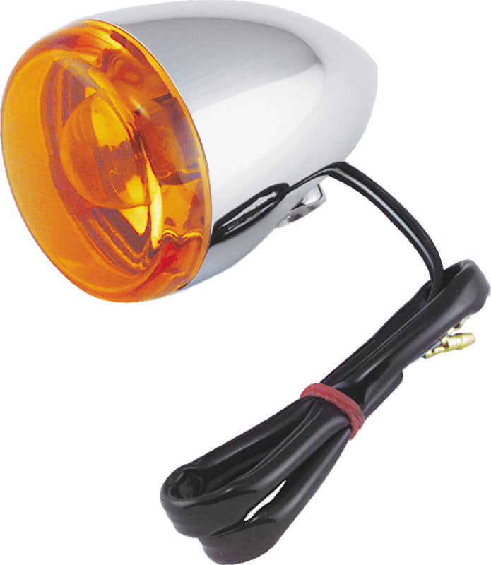 Bikers Choice Chrome Bullet Rear Turn Signal Single Filament Amber Replaces 67104-83 68977-00 495536