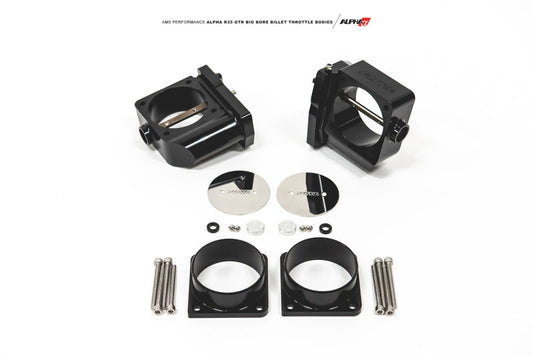 AMS Performance 2009+ GT-R R-35 Alpha CNC Big Bore Throttle Body Set w/ Standard Hose Flanges ALP.07.08.0006-3