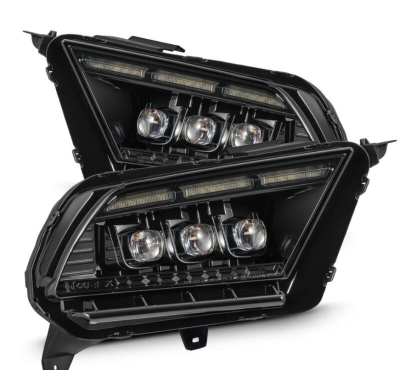 AlphaRex 10-12 Ford Mustang NOVA-Series LED Proj. Headlights Alpha-Blk w/Activ Lght & Seq.Sig SB DBL 880490 *Discontinued
