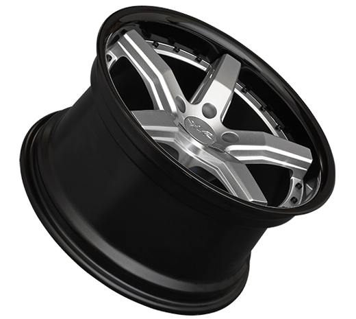 XXR 569 Wheel Silver / Gloss Black Lip 18x10 +35 5x100