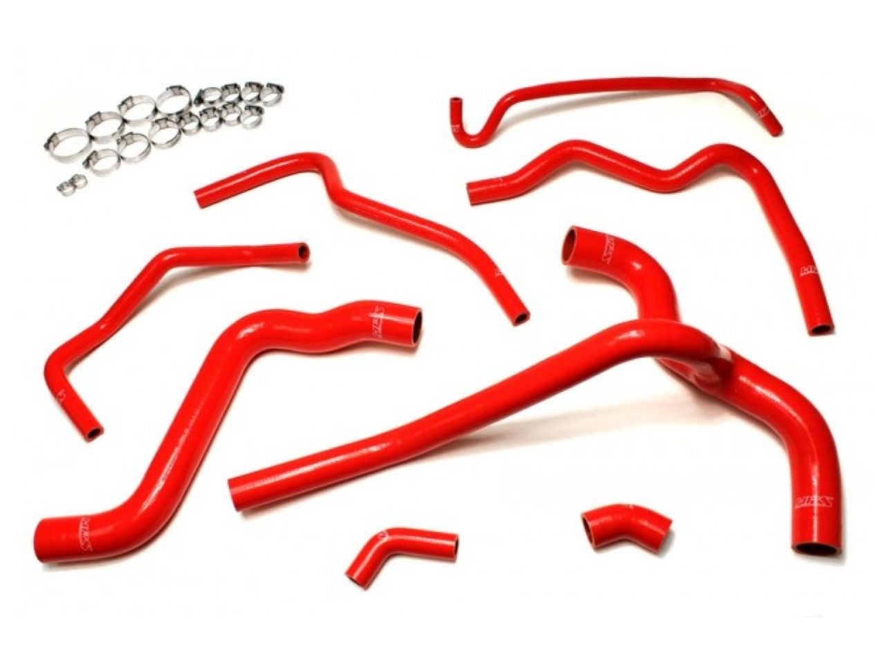 HPS Performance HPS Red Reinforced Silicone Radiator and Heater Hose Kit Coolant Ford 05-10 Mustang 4.0L V6