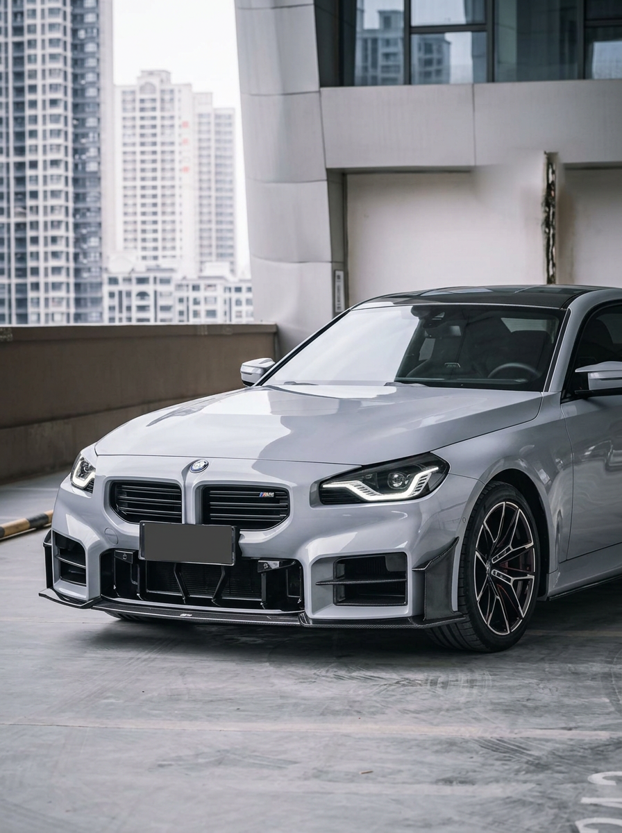 BMW 2 Series G87 M2 Carbon Fiber Front Bumper Center Lower Grille Kit (2023+)